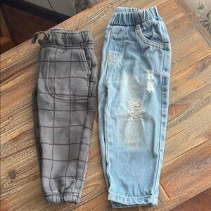 Gray and Blue Kids Bottoms Set